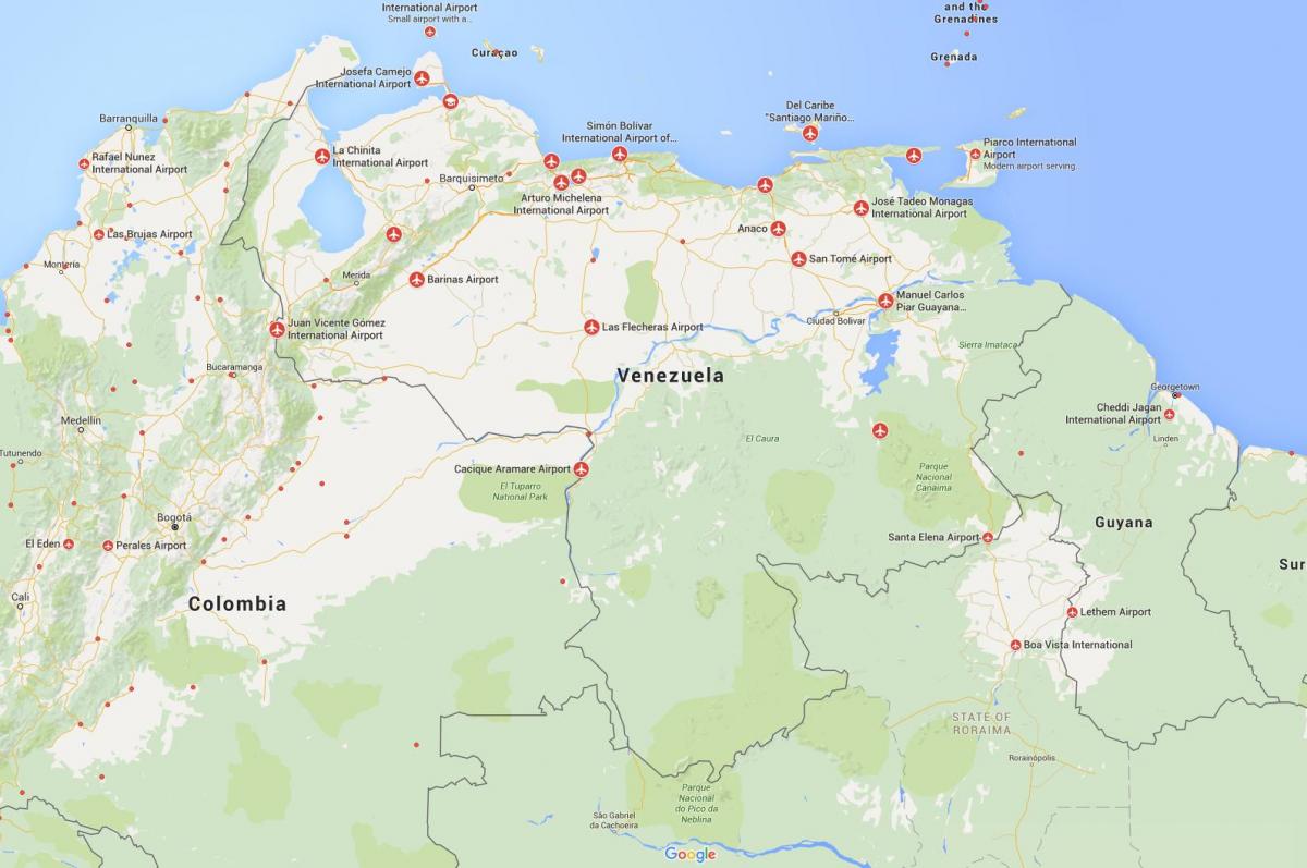 Karte von venezuela Flughäfen