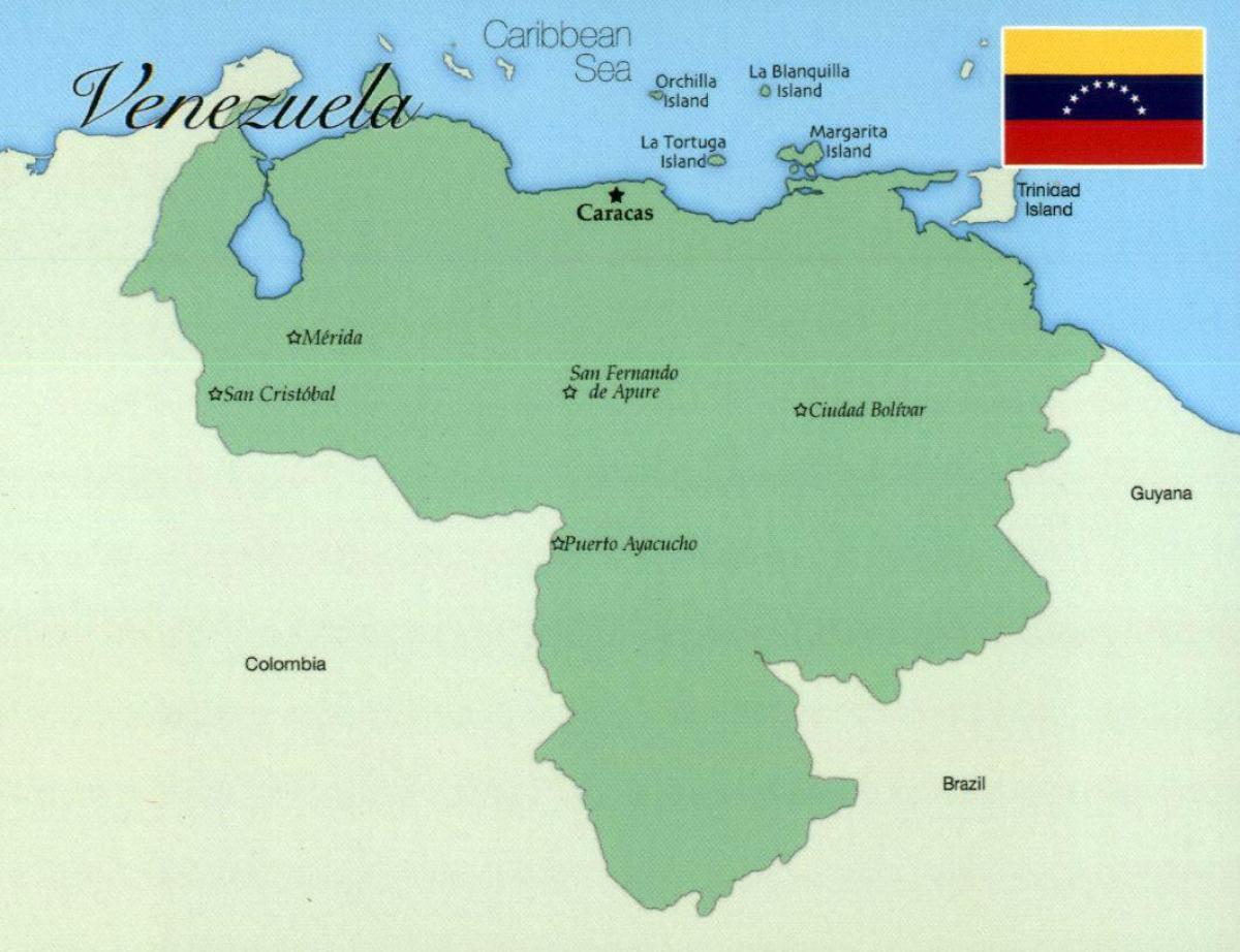 Venezuela Stadten Map Karte Von Venezuela Mit Stadten South America Sudamerika