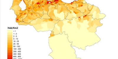 Venezuela Bevölkerung Dichte Karte