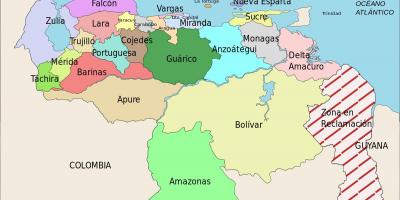 Karte von venezuela-Staaten