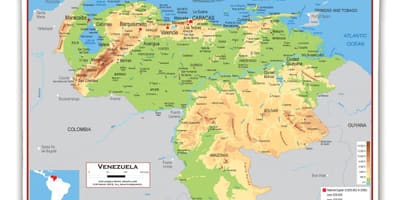 Karte von venezuela elevation
