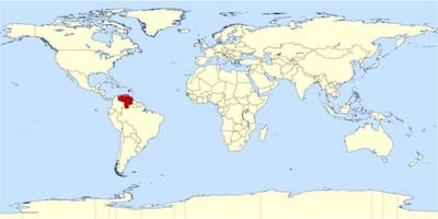 Venezuela Lage in Weltkarte