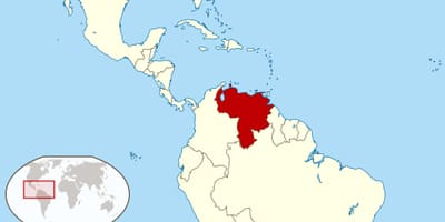 Venezuela auf der Karte von Südamerika